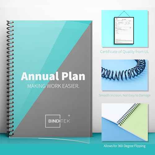 Binditek 100 Pack Plastic Spiral Binding Coils, 8mm(5/16"), 40 Sheet Capacity, 4:1 Pitch, Black, 48Loops, for Letter Size, for Students and Coworkers
