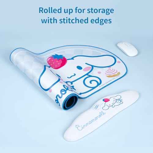 Anime Dog Mouse Pad Wrist Rest Support Set, Non-Slip Desk Mat and Memory Foam Cloud Wrist Rest for Keyboard and Mouse, Perfect for Gaming or Home Office Work - DEG