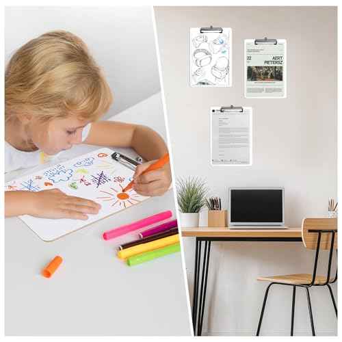 Dry Erase Clipboard with Pen Holder, 8.5 x 11 Double-Sided White Boards for Classroom, Teacher, Students, Kid. Size 9 x 12.5 in, School & Home Supply(Pack of 25)