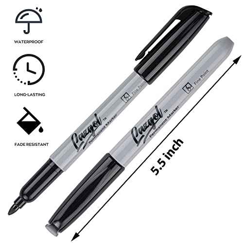 Permanent Markers Bulk, 120 Pack Fine Tip Black Permanent Markers, Waterproof Markers, Premium Smear Proof Pens, Quick Drying, Office Supplies for School, Office, Home