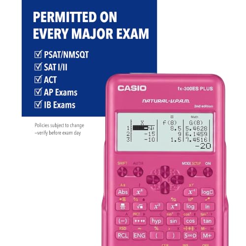 Casio Pink Scientific Calculator FX-300ESPLSB-PK with Textbook Display for Students