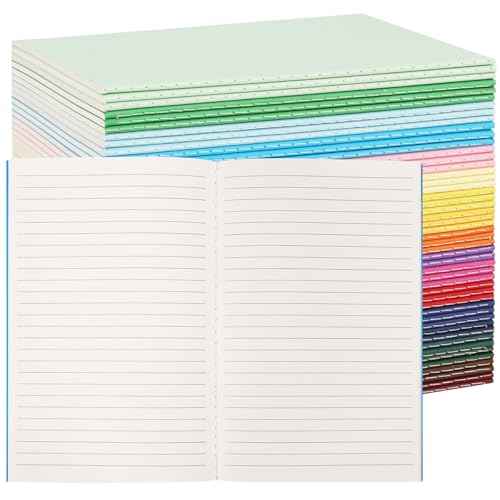 LABUK 48pcs A5 Bulk Notebooks Journals, 5.5 X 8.5in Lined Notebook Bulk, Colors Ruled Journals for Writing, Office, School 60 Pages, 18 Colors