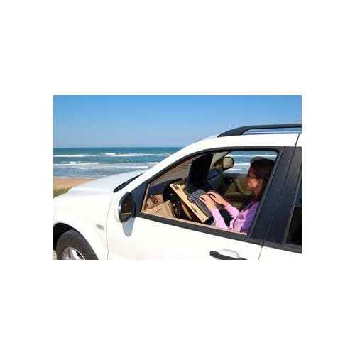 Executive Size (18 1/2" x 14 1/2") Car Table ? E-book & Notepad Vehicle Desk - Mobile Office - Steering Wheel Mountable Desk - Portable Automobile Desk For Laptop Computer/iPad - Car Tray