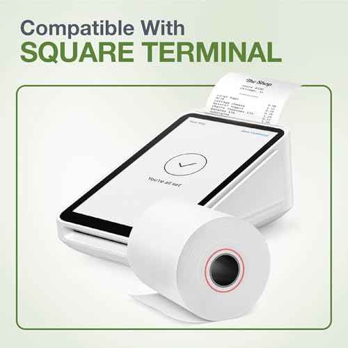 Thermal Paper for Square Terminal | 50 Rolls | Credit Card Receipt Paper Rolls Compatible with Square Terminal POS