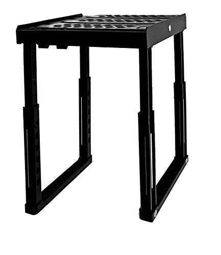 Piffny Black Adjustable Locker Organizer Shelf Stackable for School, Office & Gym Lockers