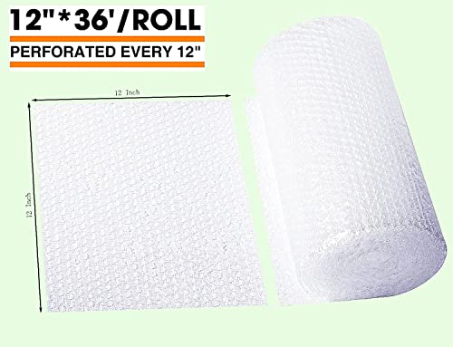 White Packbabol Bubble Cushioning Wrap Rolls 12x72 Inches 3/16" Air Bubble Pack