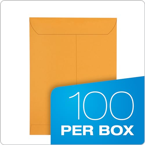 Columbian 9x12 Catalog Envelopes with Self Seal Closure, Brown Kraft, 100 Pack - Large/1