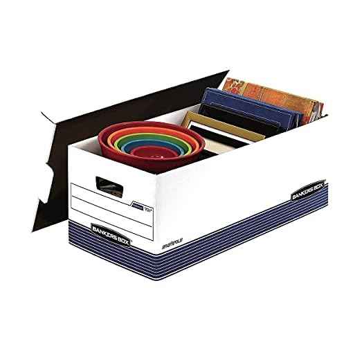 Bankers Box 12-Pack Medium Duty File Storage Boxes with Lids, FastFold Assembly, 24 Inch Letter, STOR/FILE, (00701)