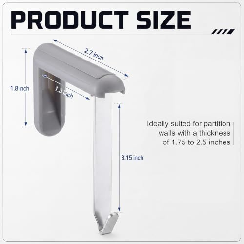 Flutesan 4 Pack Gray Cubicle Whiteboard & Tackboard Hangers with Mounting Screws