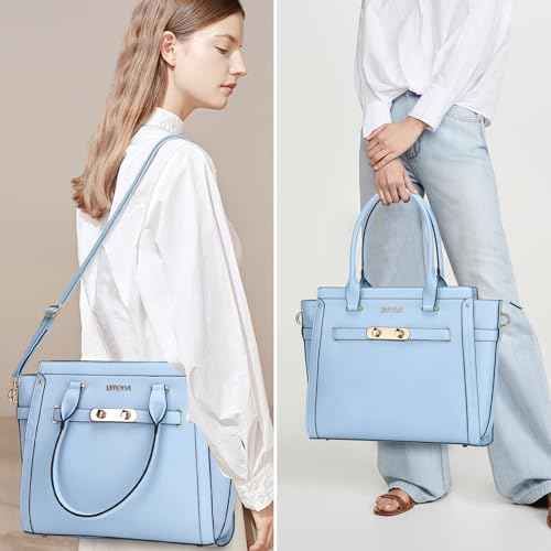 Laptop Bag for Women,15.6 Inch Multi Pocket Padded Laptop Tote Bag, Computer Bags for Women, Blue