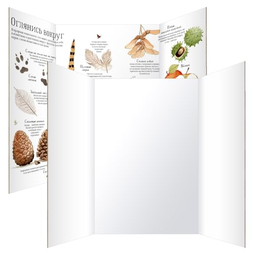 Trifold Poster Board 36"x48", White Extra Large Corrugated Display Board Foldable Board for School Projects, Science Fair, Business Presentations, Photo Displays, Graduation Exhibitions- 2 Pack