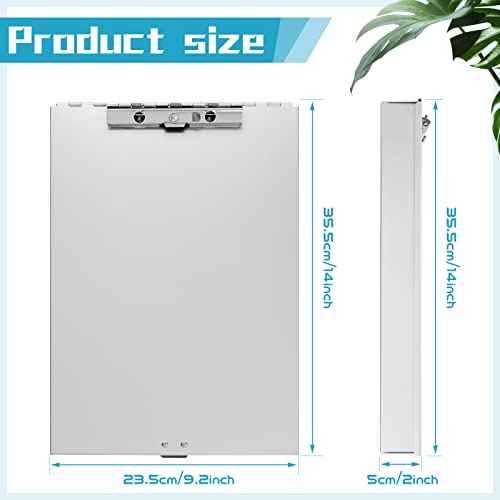 Seajan Aluminum Clipboard with Storage Metal Clip Board Folder Letter Size Form Holder Portfolio Clipboard Binder Clip Posse Box for Nurse Police Office Stationery Items 14 x 9.2 x 2 Inches (2)