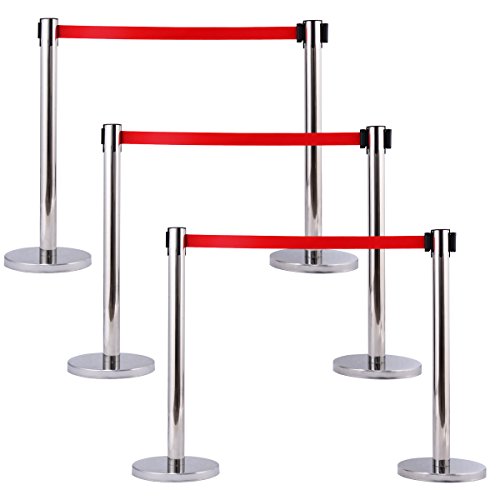Stainless Steel Queue Poles with Sand-Filling Base for Crowd Control & Events