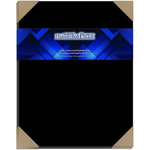 50 Dark Black Smooth Card/Cover Sheets - 11" X 14" (11X14 Inches) Scrapbook|Picture-Frame Size - 80# (80 lb/pound) - Cover Weight Fine Paper for Quality Results on a Smooth Finish
