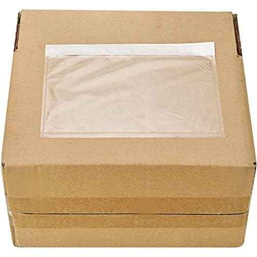 9527 Product 7.5" x 5.5" Clear Adhesive Top Loading Packing List/Shipping Label Envelopes (200 Pack)