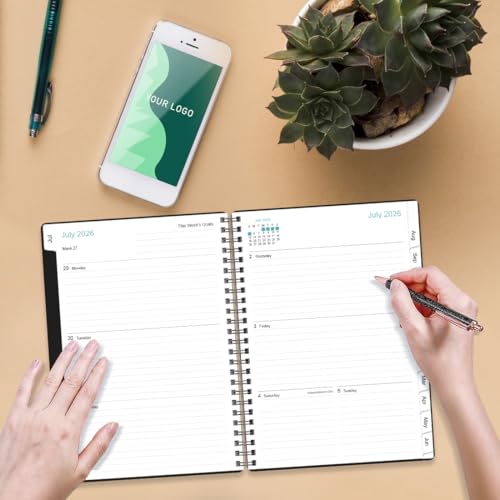 Heveboik Black A5 Weekly & Monthly Planner 2026-2027 July - June Spiral Bound