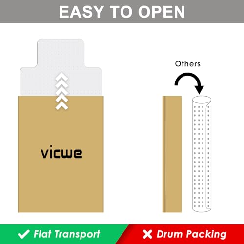 Vicwe Office Chair Mat for Carpet, 32" X 55" Heavy Duty Desk Chair Mat for Carpeted Floors, Easy Glide Rolling Plastic Floor Mat, Ship Flat,Easy to Clean with Lip