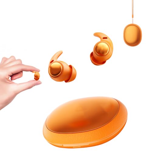 Yworlln Orange NE76 Wireless Bluetooth Earbuds with AI Translation, Sleep-Friendly Design for Side Sleepers & Travel