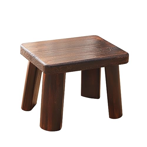 Solid Wood Step Stool for Adults - 14.2 x 10.2 x 10.6 in, Sturdy Foot Stool