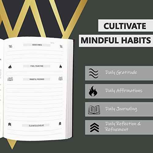 The Vibe Journal and Pen Gift Set: 13-Week Guided Mindfulness Journal for Men | Thoughtful Daily Prompts, Practical Exercises, and Habit-Building Tools | A5 Size | Premium Self-Care and Writing Gift