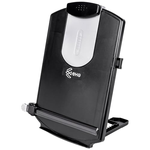 Adjustable Document Holder with Shelf Lip, Line Guide & Clips for Office & Reading