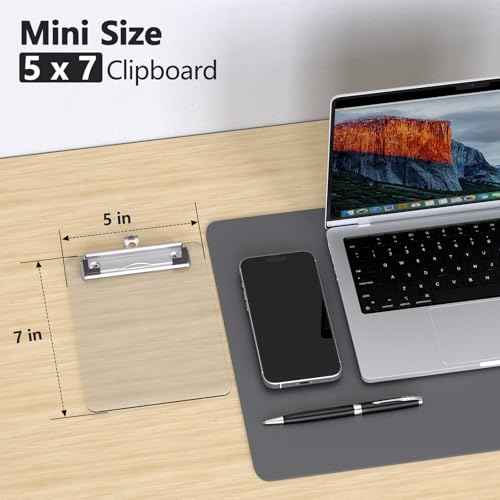 Mini Clipboard 30 Pack, 5 x 7 Plastic Small Clear Clip Boards with Low Profile Clip, Memo Size for Classroom, Teacher, Students, School & Office Supplies