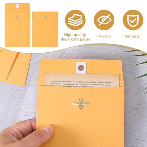 300 Pcs 5x7 Inch Manilla Envelopes with Gummed Clasp Closure - Reinforced, Secure Seal