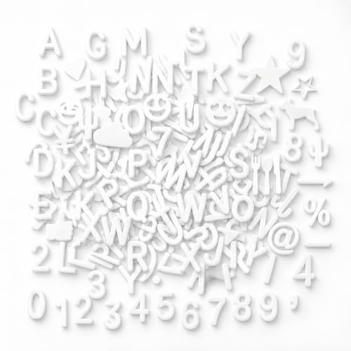 White Precut Felt Letter Board Letters 0.75 Inch Set of 394 - C CRYSTAL LEMON, White / 3/4 inch