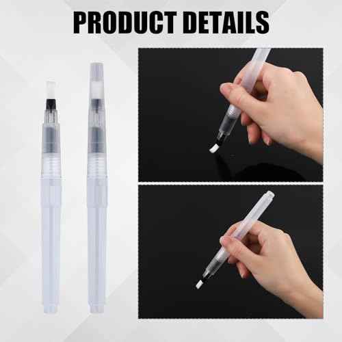 6pcs Pencil Style Envelope Moistener, Letter Sealer Envelope & Stamp Moisteners with Nylon Brush Head Envelope Licker Tool Mailing Moistener Wetter Roller for Office Classroom(Clear)