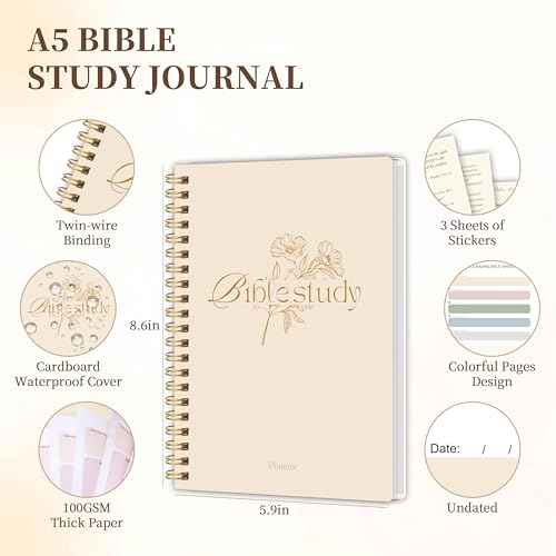 Bible Study Journal - Church Notes Journal - Soap Bible Study Notebook for Women - Bible Notebooks for Note Taking - Based Religious Gifts