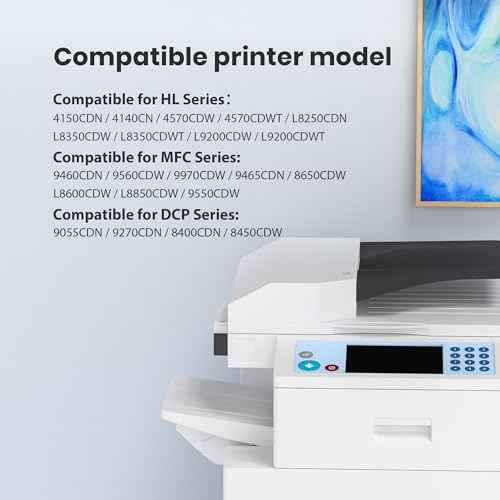 TN336 TN-336 Toner Cartridges 4 Pack Replacement for Brother TN336 Compatible with Brother MFC-L8850CDW HL-L8350CDW MFC-L8600CDW HL-4150CDN MFC-9970CDW (BCMY, 4 Pack)