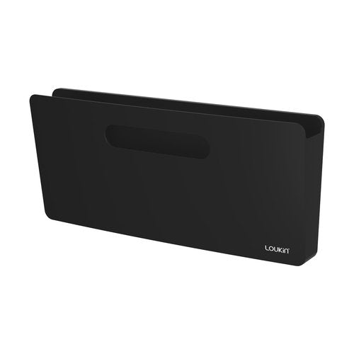 loukin Magnetic File Holder - Vertical Wall Mount Organizer for Whiteboard, Refrigerator, Office Wall, Documents, Letters (Black)