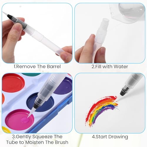 4 Pcs Envelope Moistener Pen Set with Nylon Brush for Sealing & Crafting