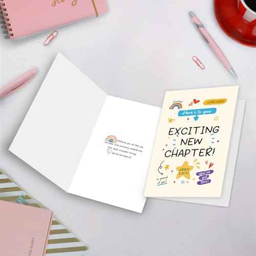 SuperShunhu New Chapter Greeting Card, Inspirational Congratulations Card for Graduation, Promotion, Retirement & New Beginnings, Good Luck Card