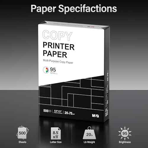 M&G Multipurpose Copy Printer Paper, 8.5 x 11, 20lb, 1 Ream (500 Sheets), 95 Bright, White