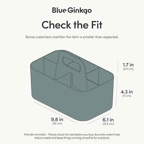 BLUE GINKGO Stackable Organizer Caddy ? Korean-Made Portable Tote for Bathroom, Office, Crafts, or School Supplies (Rectangle, Green)