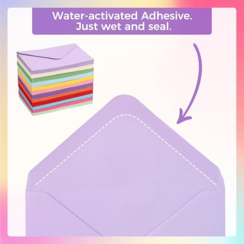 Multicolored 120 Pack Mini Envelopes with Blank Cards for Gift & Event Use
