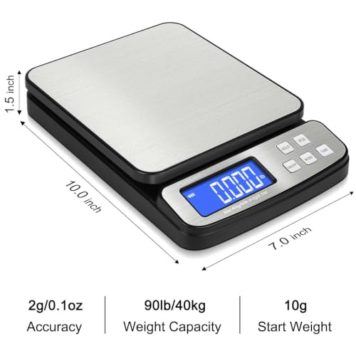 Fuzion Digital Postal Scale 90lb x 0.1oz Stainless Steel Platform PS2 Variation
