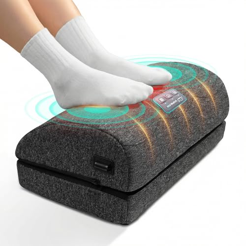 Snailax B.black Heated Foot Rest Under Desk with 3 Heat + 3 Vibration, 3-Height Ergonomic Foot Stool