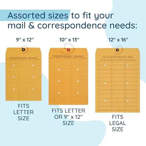 Blue Summit Supplies Interdepartment Envelopes with String Tie 10 x 13 Inches, Brown Kraft Interoffice Envelopes with string 10x13 ? Reuseable,100 Count