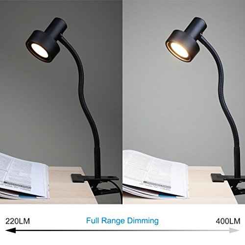O¡¯Bright Luxor - Dimmable LED Desk Lamp with Gooseneck (Black-Clip on)