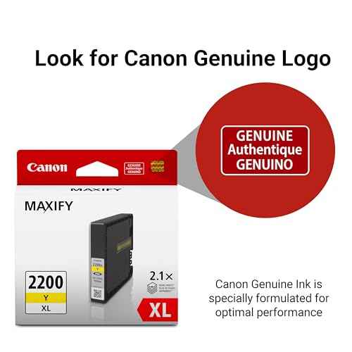 Canon PGI-2200XL Genuine Yellow Ink Tank, Compatible with IB4120, MB5420, MB5120, IB4020, MB5020, and MB5320 (Optional) Printers