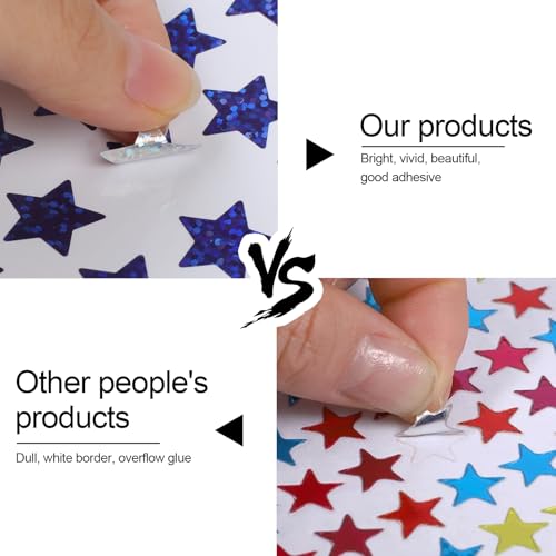 Joyberg 3000 PCS Sparkly Holographic Star Stickers - Mix Colors, 0.6 Inch Kids Rewards & Classroom Decorations