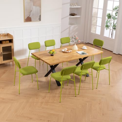 Sidanli Stackable Armless Waiting Room Chairs Set of 4 with Cushions – Green