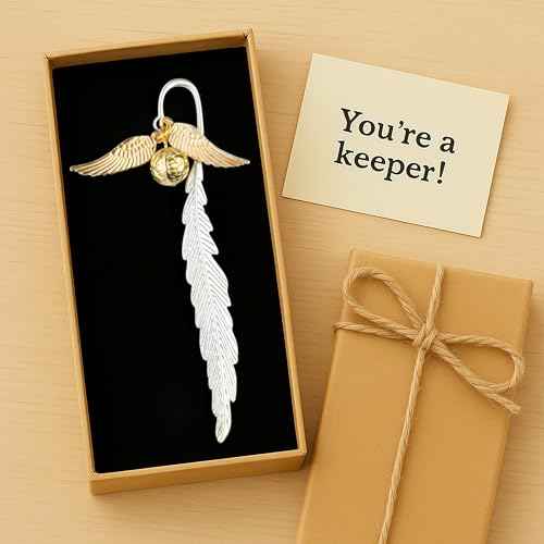 Vintage Metal Feather Bookmark with Golden Winged Charm ? Thin Unique Metal Bookmark for Book Lovers ? Reading Gifts Book Lovers, Women, Men, Teens on Christmas, Birthday, Valentine¡¯s