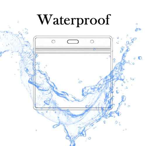 10 Pack Badge Holder ID Card Holder,Waterproof Name Badge Holders, Clear Horizontal Card Badge Holder (3.5x2.4 Inch)