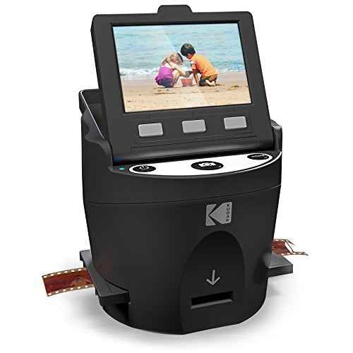 Kodak SCANZA Digital Film & Slide Scanner ? Converts 35mm, 126, 110, Super 8 & 8mm Film to JPEG with 3.5" LCD, Easy-Load Inserts & Adapters