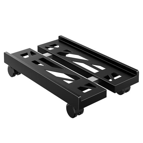 PEGZONE Adjustable CPU Tower Stand with 4 Lockable Wheels – Floor/Desktop Computer Case Riser