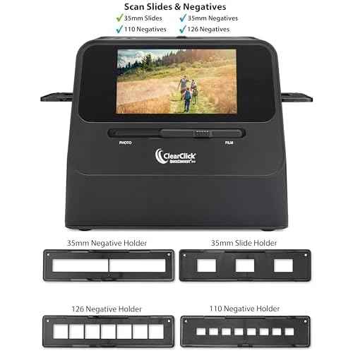 ClearClick QuickConvert 2.0 Photo, Slide, and Negative Scanner - Scan 4x6 Photos & 35mm, 110, 126 Film - No Computer Required - 22 MegaPixels