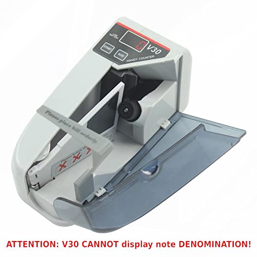 V30 Mini Money Counter Portable Bill Counting Machine, 600pcs/min Banknote Paper Multinational Currency Counting